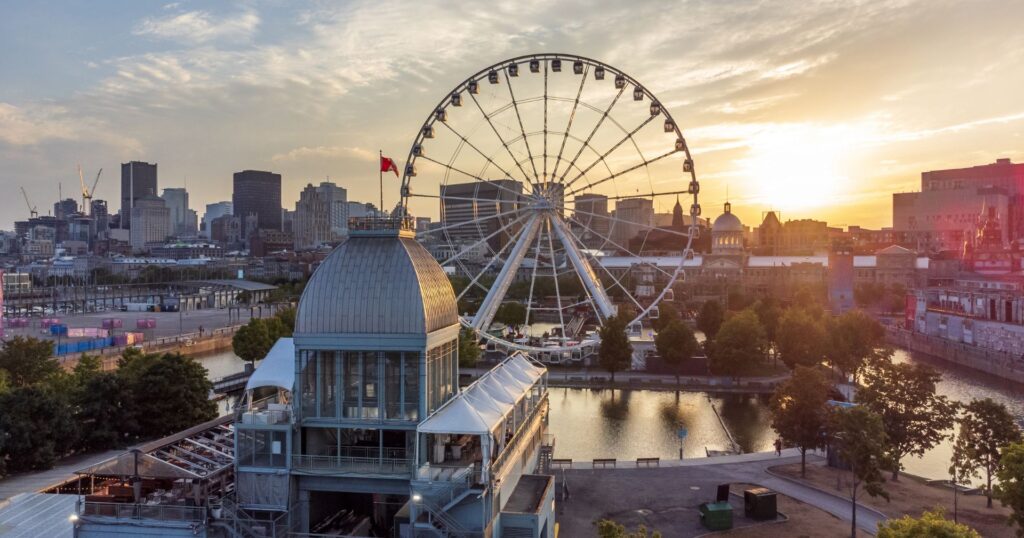 montreal skyline with the Ferris Wheel in the background, montreal plastic ban